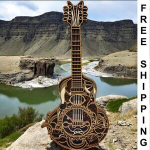 4-Layer Decorative Steampunk Laser Cut Guitar Kit – 11" x 5" (Non Functioning)